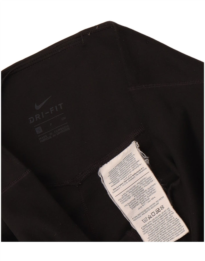 Nike Womens Dri Fit Leggings UK 10 Small  Black Polyester