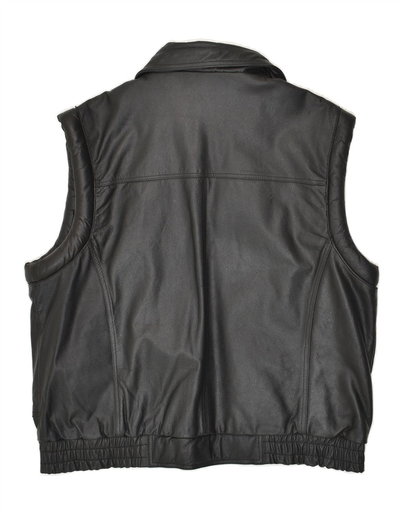 PRINCE Mens Leather Gilet IT 56 3XL Black Leather | Vintage Prince | Thrift | Second-Hand Prince | Used Clothing | Messina Hembry 