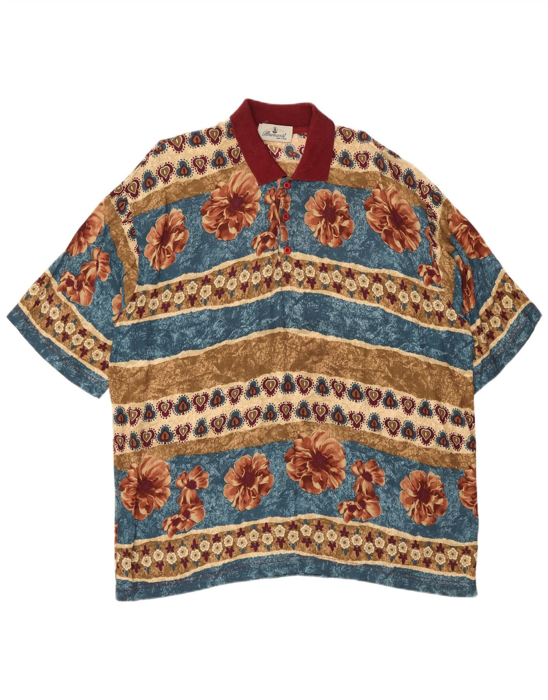Bramante Mens Polo Shirt 2XL Multicoloured Floral