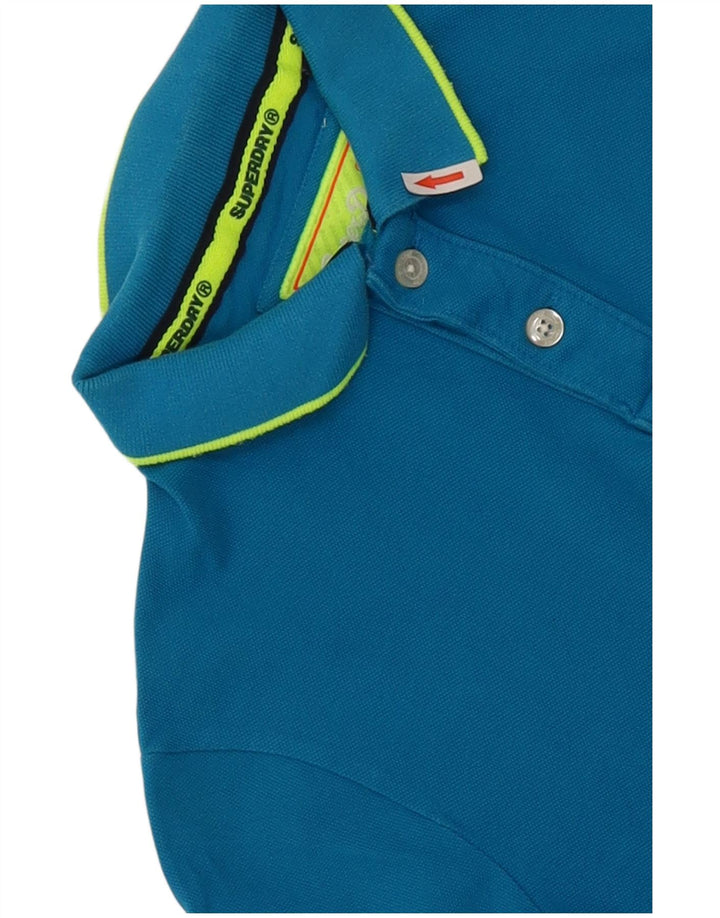 Superdry Mens Polo Shirt Medium Blue Cotton