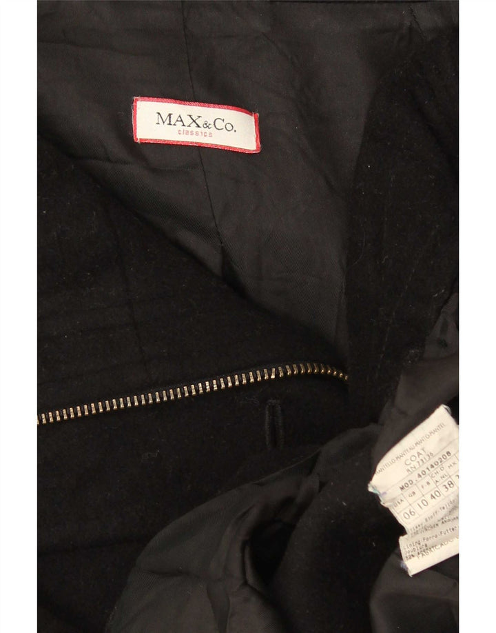 Max & Co. Womens Oversized Overcoat UK 10 Small Black Wool