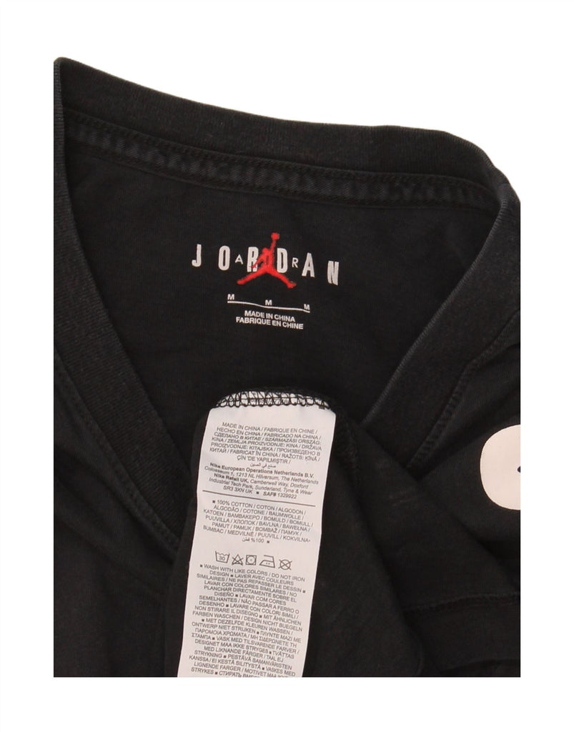 JORDAN Mens Graphic T-Shirt Top Medium Black Cotton Vintage Jordan and Second-Hand Jordan from Messina Hembry 