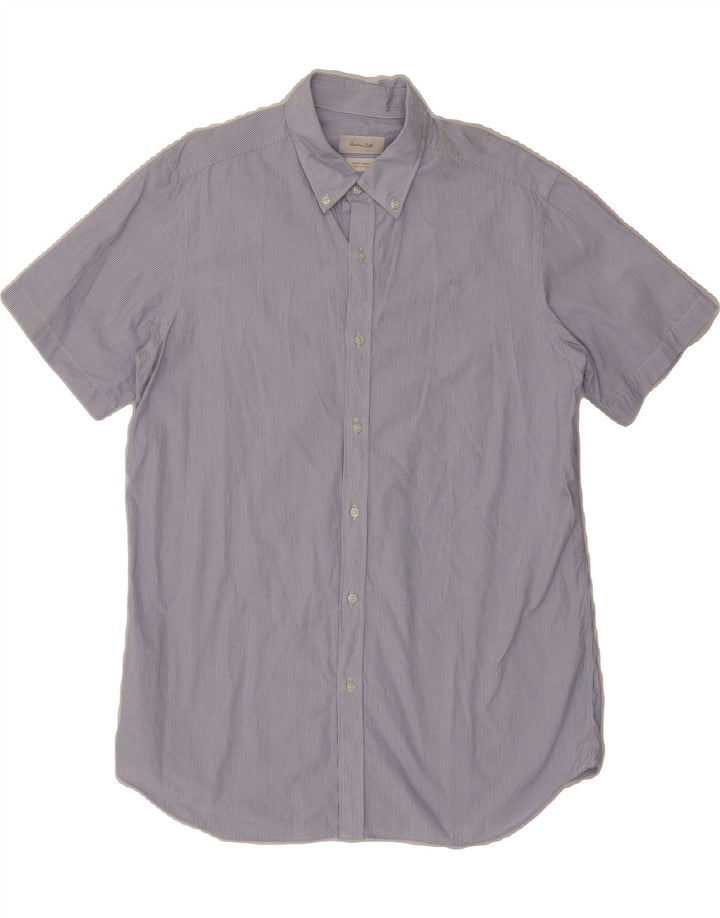 MASSIMO DUTTI Mens Short Sleeve Shirt XL Blue Pinstripe Vintage Massimo Dutti and Second-Hand Massimo Dutti from Messina Hembry 