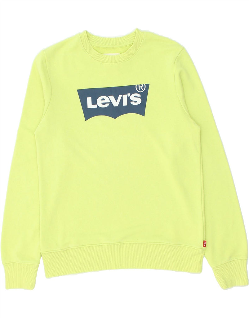 LEVI'S Boys Graphic Sweatshirt Jumper 13-14 Years Yellow Cotton | Vintage Levi's | Thrift | Second-Hand Levi's | Used Clothing | Messina Hembry 