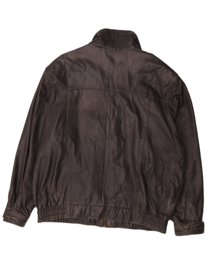 Gazelli Mens Leather Jacket UK 44 2XL Black
