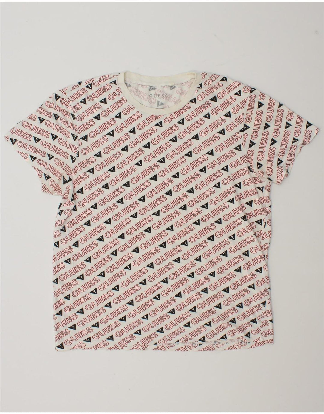 Guess Mens Graphic T-Shirt Top Large White