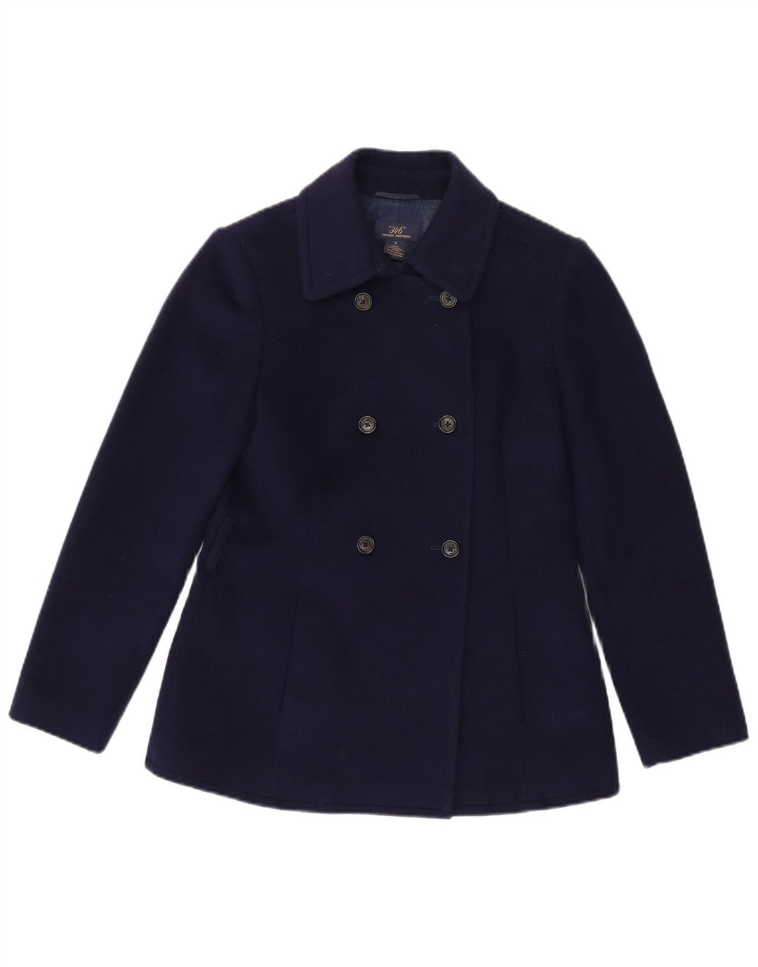Brooks Brothers Womens Pea Coat US 2 XS Navy Blue Wool