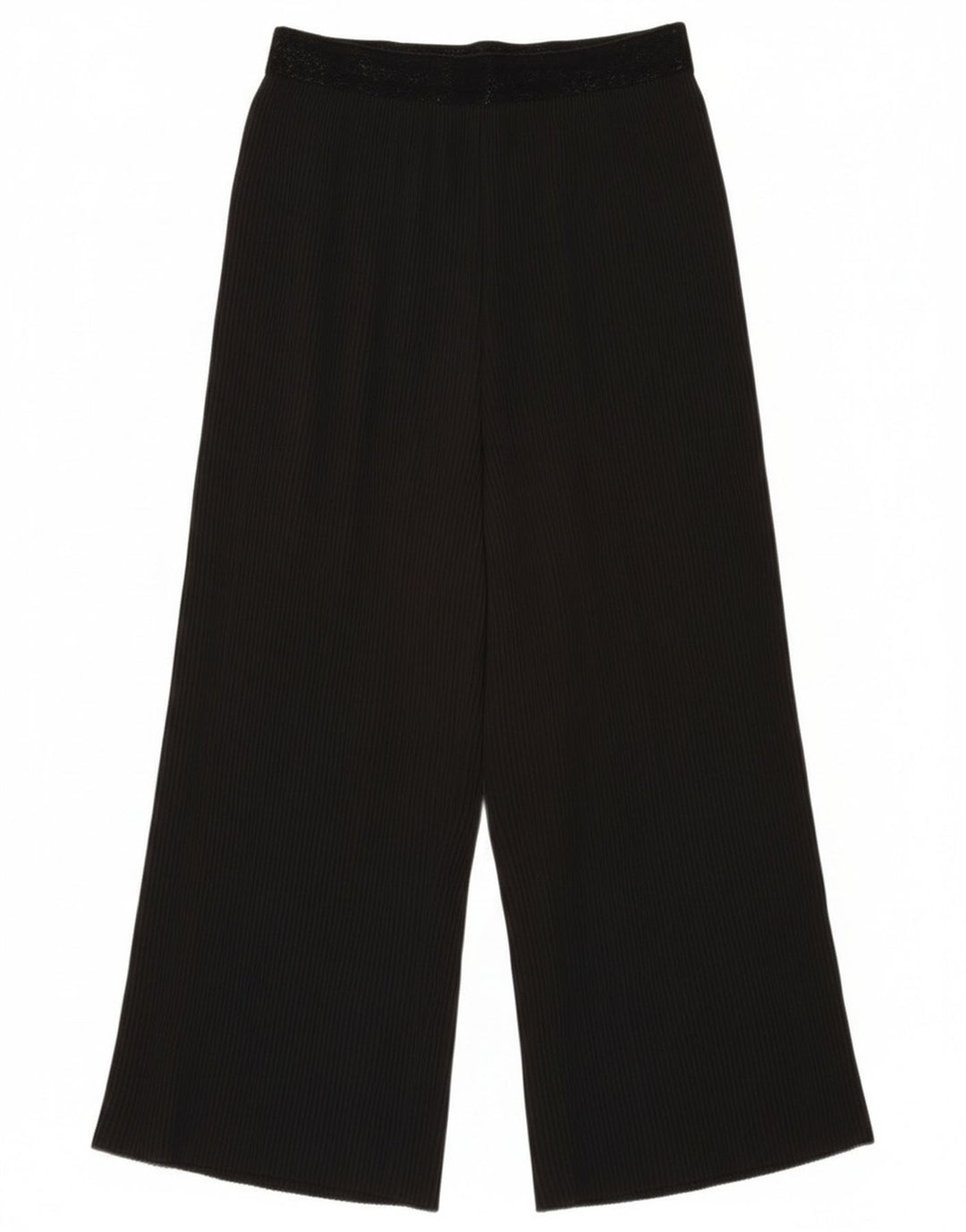 Zara Womens Flare Pleated Casual Trousers Small W27 L23 Black Polyester