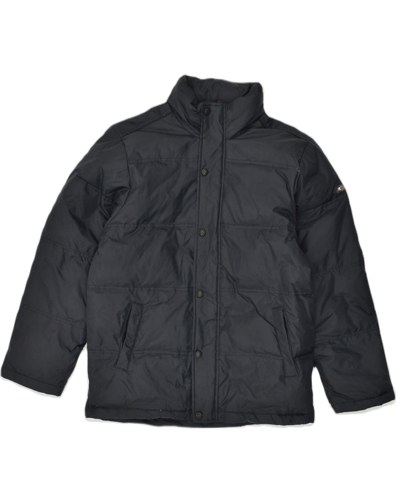 CHAMPION Mens Padded Jacket UK 36 Small Black Nylon | Vintage Champion | Thrift | Second-Hand Champion | Used Clothing | Messina Hembry 