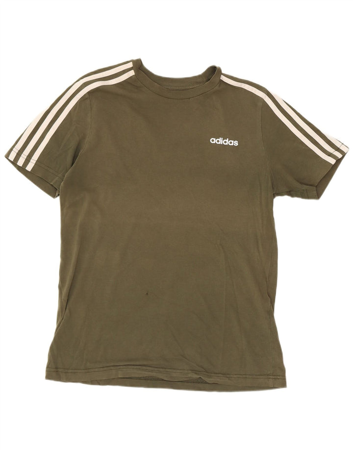 Adidas Boys Regular T-Shirt Top 13-14 Years Green Cotton