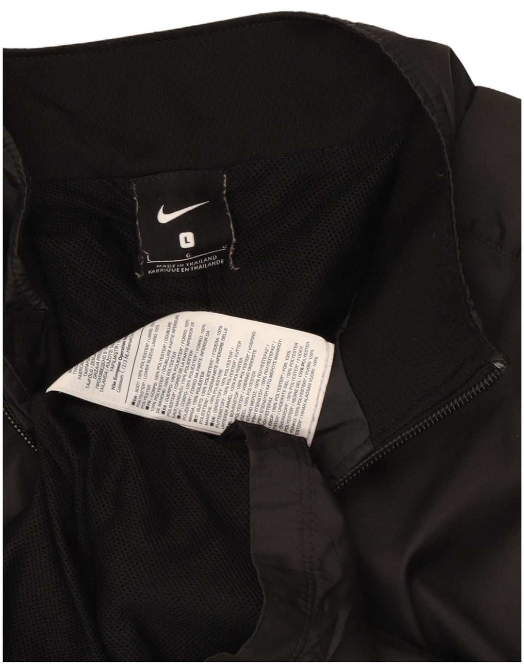 Nike Mens Tracksuit Top Jacket Large Black Polyester