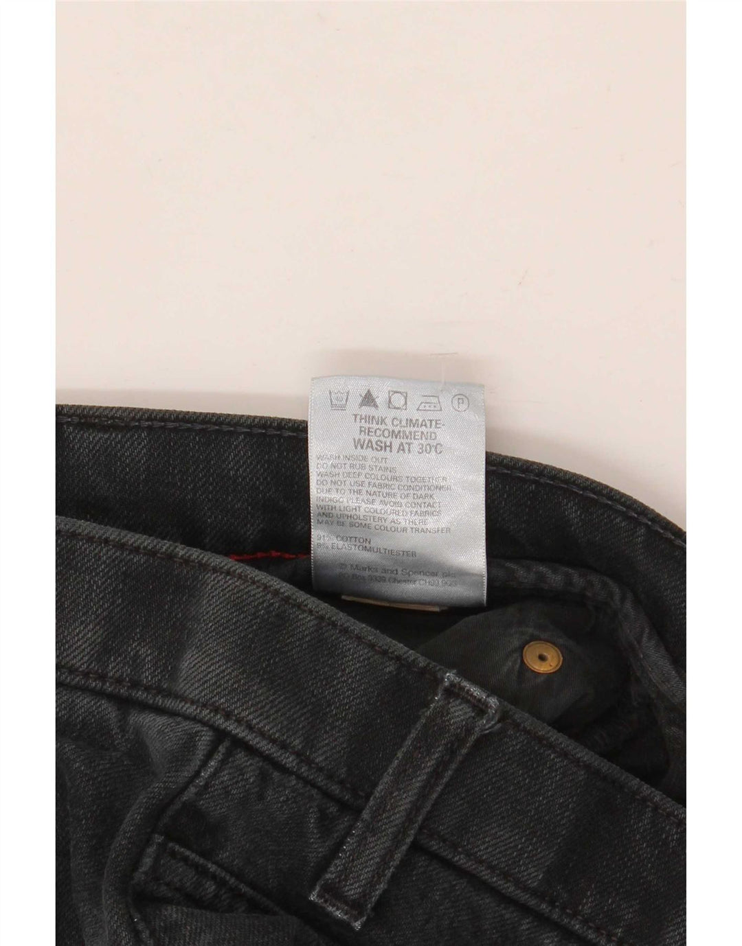 Marks & Spencer Mens Blue Harbour Straight Jeans W34 L35 Black Cotton
