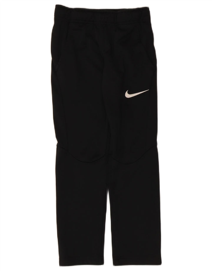 Nike Boys Dri Fit Tracksuit Trousers 8-9 Years Small Black Polyester