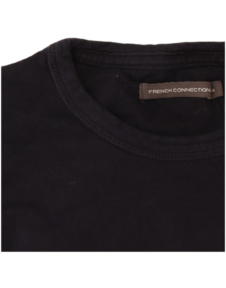 French Connection Womens T-Shirt Top UK 12 Medium Navy Blue Cotton