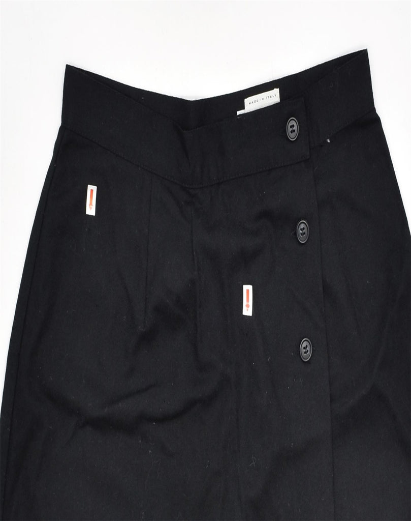 BENETTON Womens Skort IT 44 Medium W28 Black Virgin Wool | Vintage | Thrift | Second-Hand | Used Clothing | Messina Hembry 