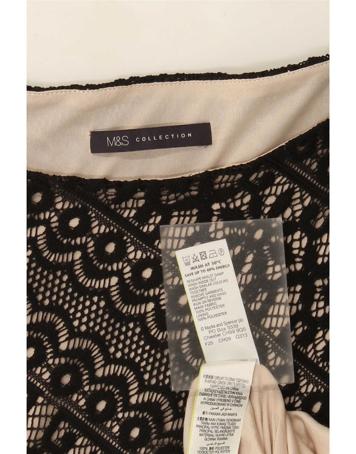 Marks & Spencer Womens Lace Sheath Dress UK 12 Medium Black Floral