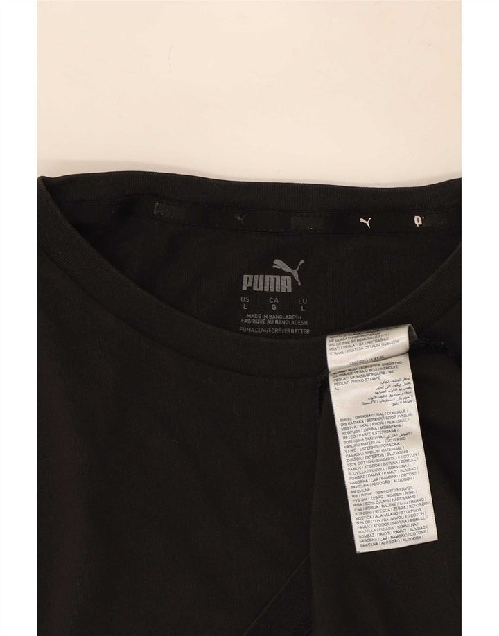 Puma Mens Graphic T-Shirt Top Large Black Cotton