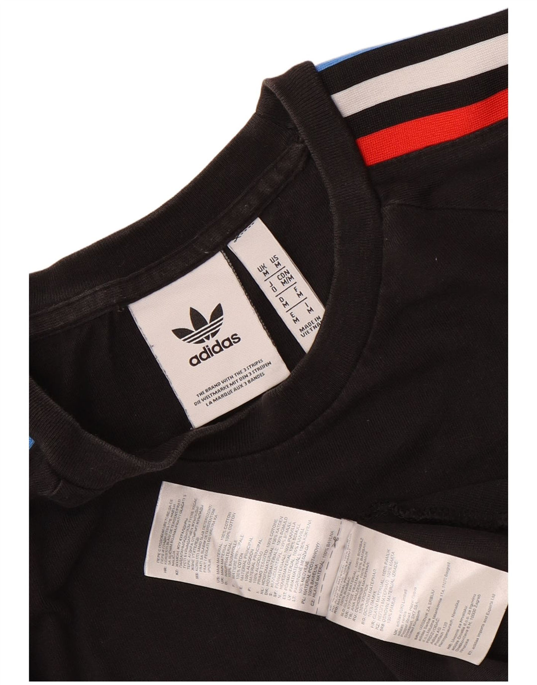 Adidas Mens Graphic T-Shirt Top Medium Black Cotton