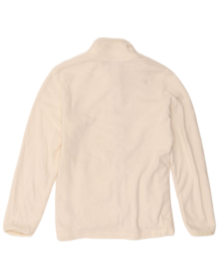 Marks & Spencer Womens Fleece Jacket UK 12 Medium Off White Polyester