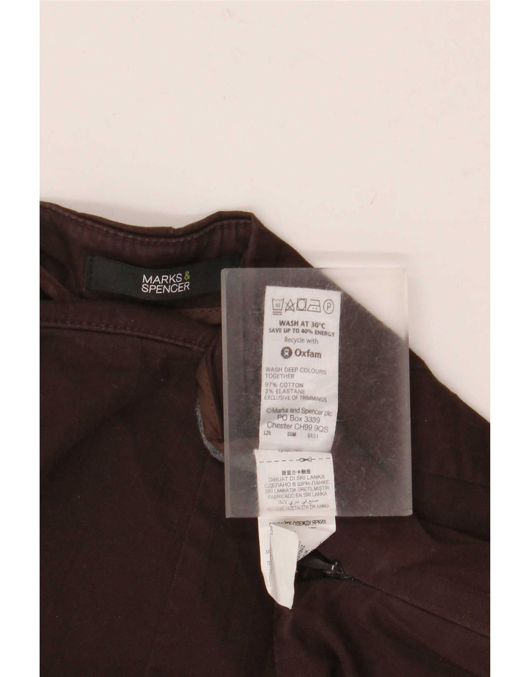 Marks & Spencer Womens Straight Capri Trousers UK 12 Medium W30 L22 Brown