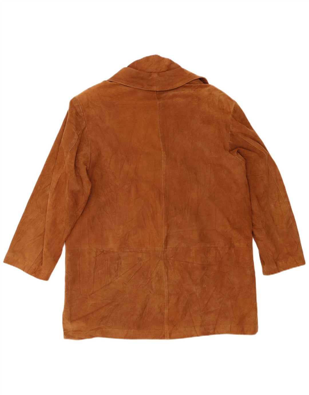 Diletta Lelli Womens Suede Overcoat UK 20 2XL Brown Leather