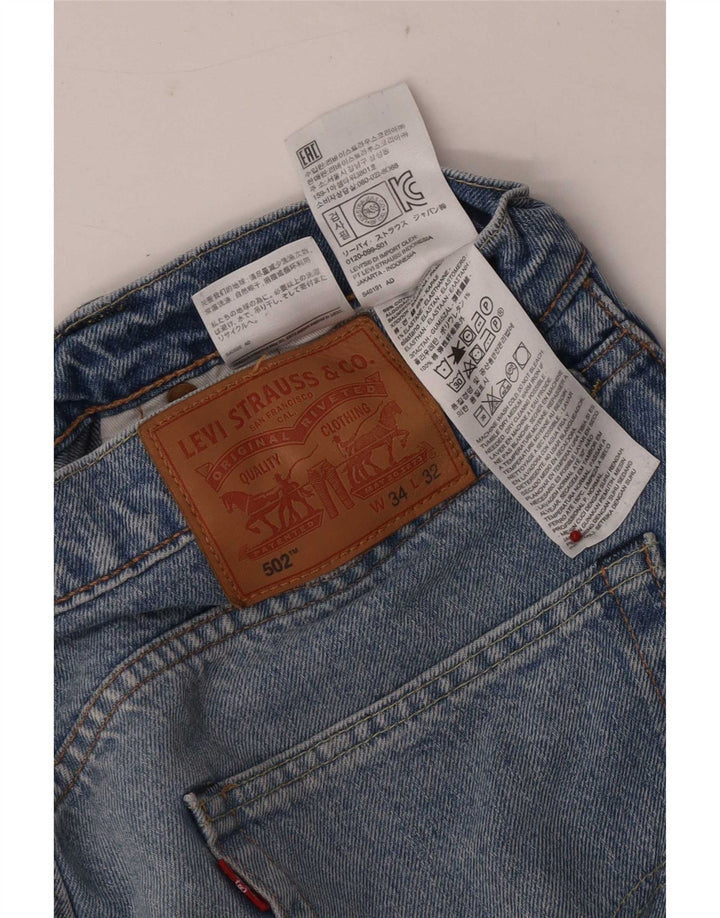 Levi's Mens 502 Tapered Jeans W34 L32 Blue Cotton