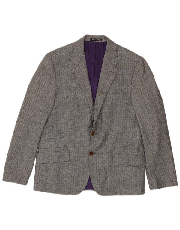 Paul Smith Mens 2 Button Blazer Jacket UK 40 Large Grey Pinstripe Wool
