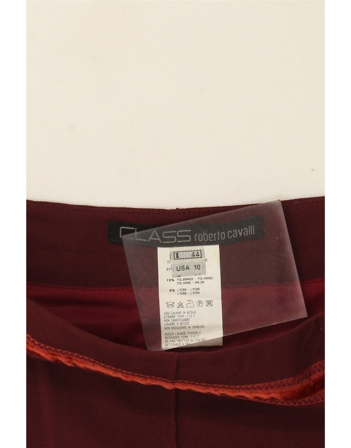Roberto Cavalli Womens Class Mermaid Skirt IT 44 Medium W30 Burgundy Wool
