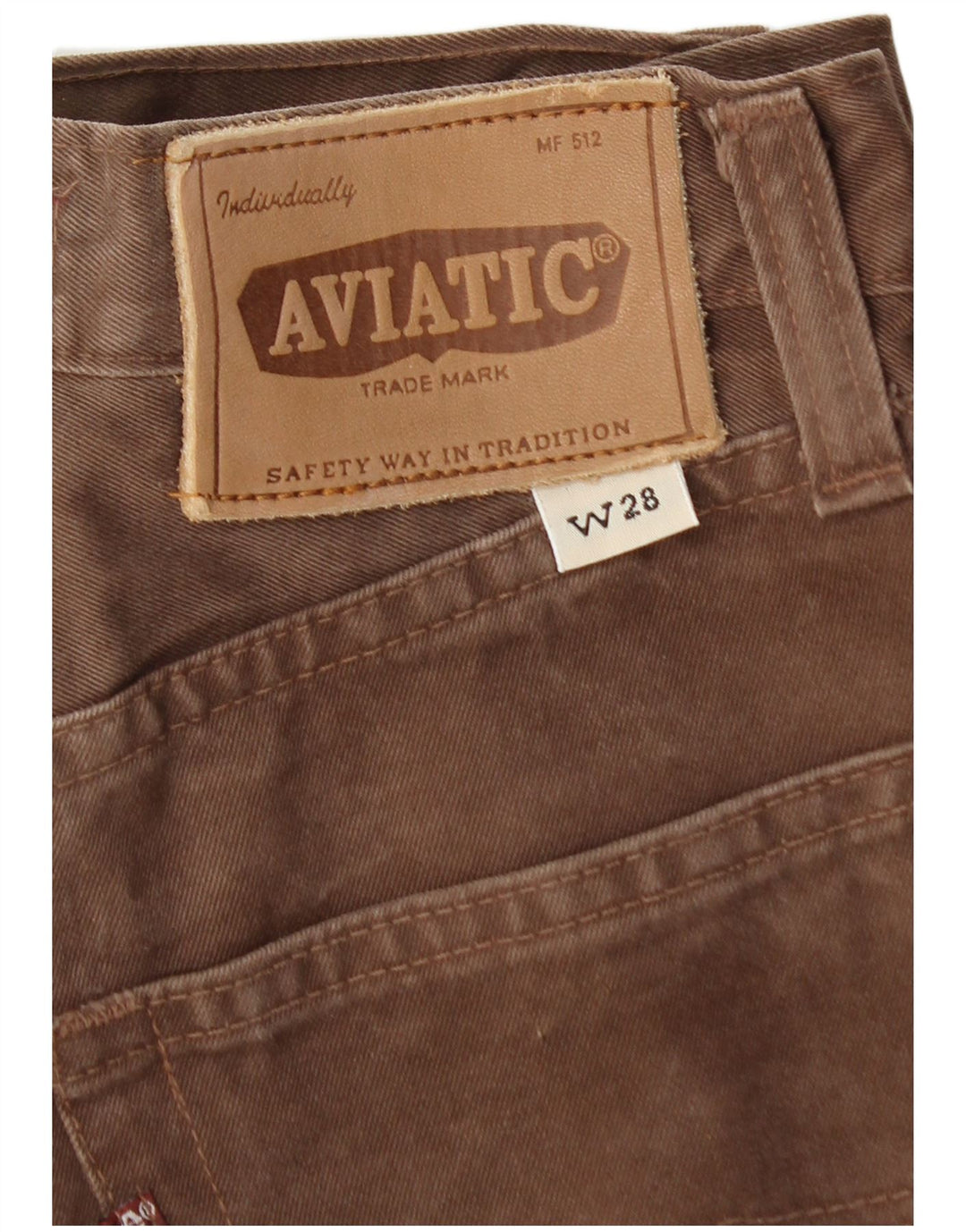 AVIATIC Womens Tapered Jeans W28 L31  Brown Cotton