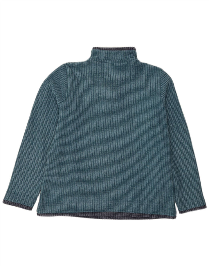 Weird Fish Womens Zip Neck Fleece Jumper UK 16 Large Blue Polyester