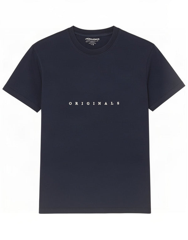 Jack & Jones Mens Graphic T-Shirt Top Small Navy Blue