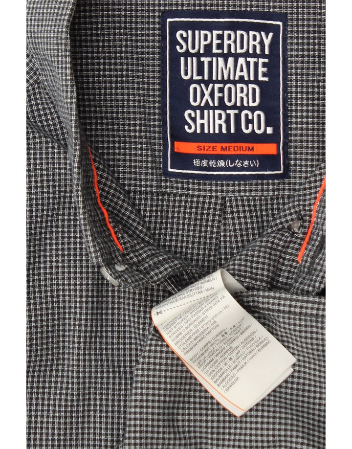 Superdry Mens Shirt Medium Navy Blue Gingham Cotton