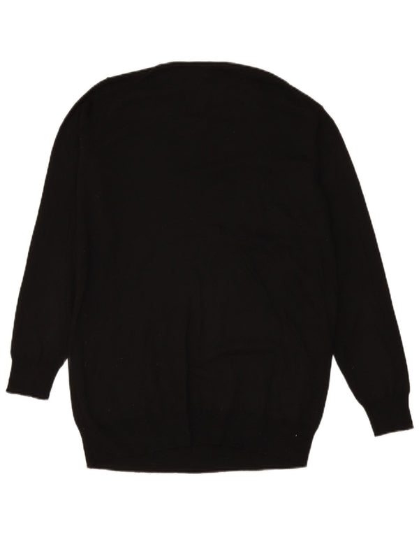 Zara Womens Crew Neck Jumper Sweater UK 14 Medium Black
