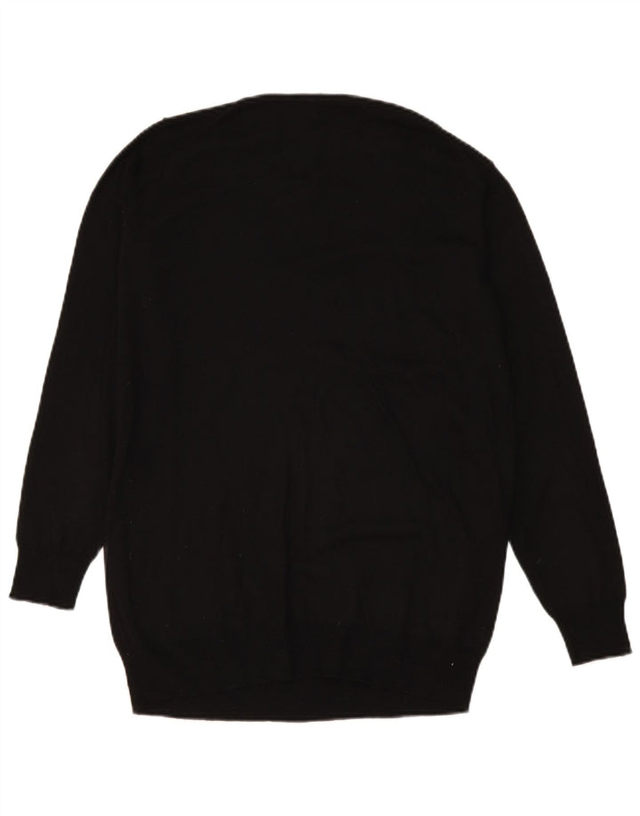 Zara Womens Crew Neck Jumper Sweater UK 14 Medium Black