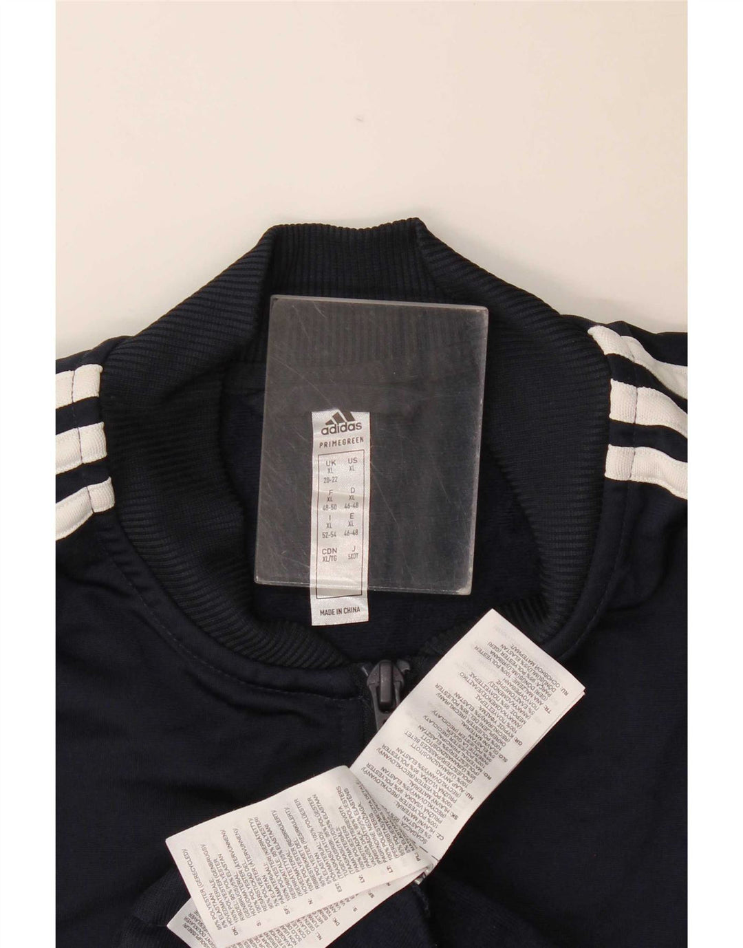 Adidas Womens Tracksuit Top Jacket UK 20/22 XL Navy Blue Polyester