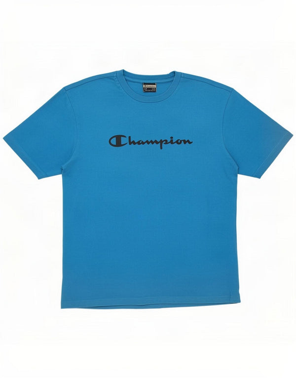 Champion Mens Graphic T-Shirt Top Large Blue