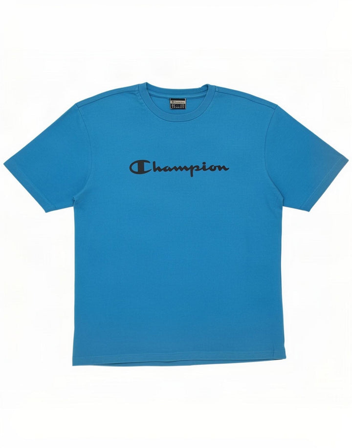 Champion Mens Graphic T-Shirt Top Large Blue