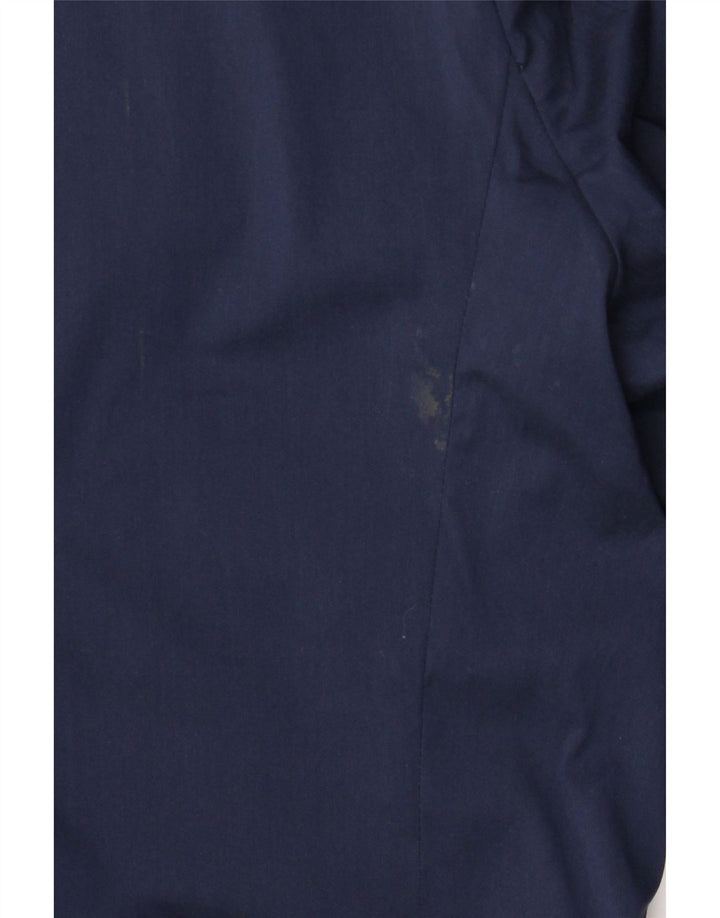 Zara Mens 2 Button Blazer Jacket EU 54 XL Navy Blue Cotton