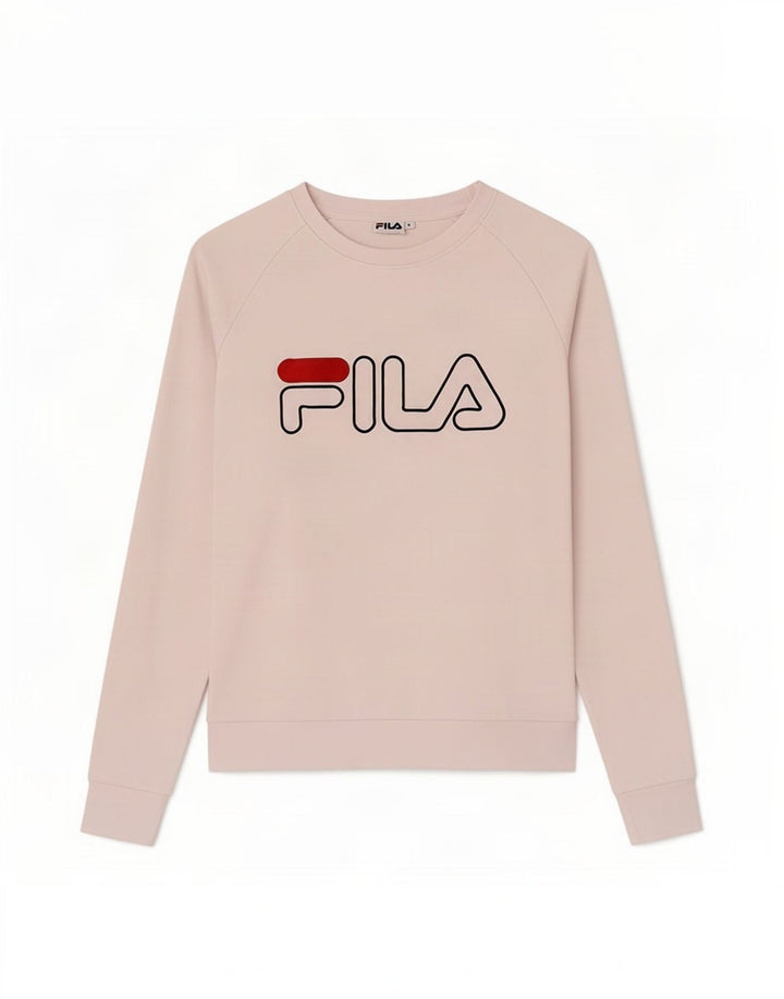 Fila Womens Graphic Sweatshirt Jumper UK 14 Medium White