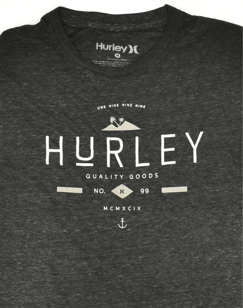 HURLEY Mens Graphic T-Shirt Top Medium Black Polyester | Vintage Hurley | Thrift | Second-Hand Hurley | Used Clothing | Messina Hembry 