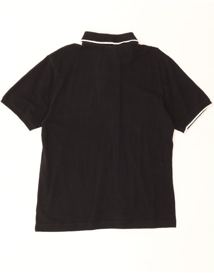 DIADORA Mens Italia Graphic Polo Shirt Medium Black Cotton