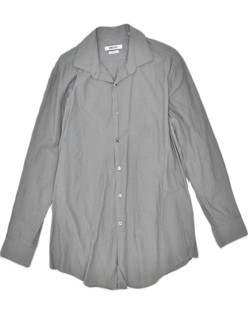 DKNY Mens Slim Fit Shirt Size 15 1/2 Medium Grey | Vintage Dkny | Thrift | Second-Hand Dkny | Used Clothing | Messina Hembry 