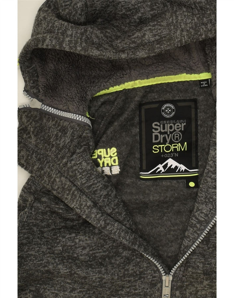 SUPERDRY Mens Zip Hoodie Sweater Large Grey Flecked Polyester | Vintage Superdry | Thrift | Second-Hand Superdry | Used Clothing | Messina Hembry 