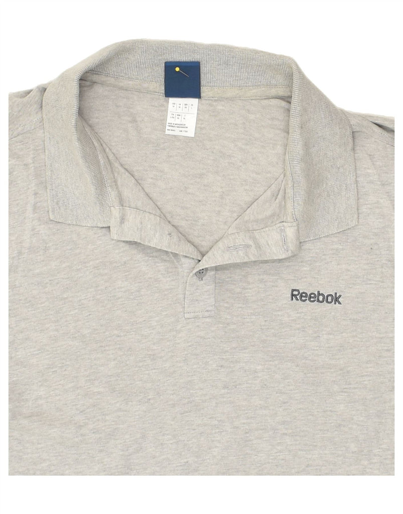 REEBOK Mens Polo Shirt Medium Grey Cotton | Vintage Reebok | Thrift | Second-Hand Reebok | Used Clothing | Messina Hembry 