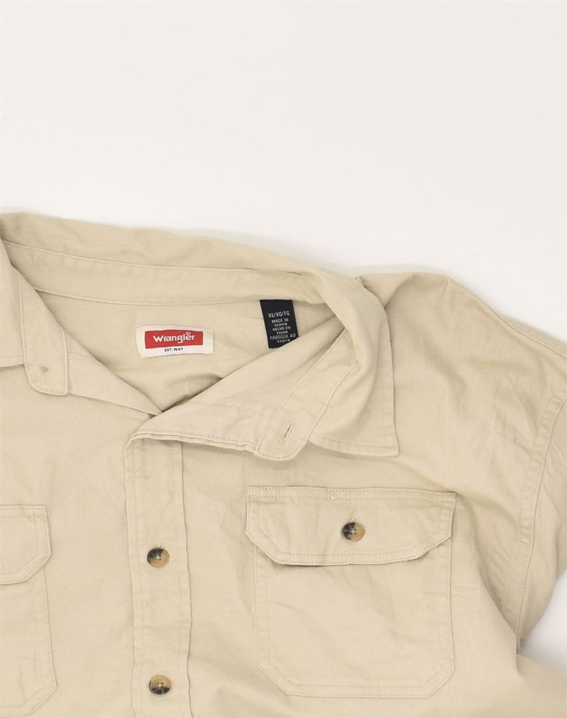 WRANGLER Mens Shirt XL Beige Cotton | Vintage Wrangler | Thrift | Second-Hand Wrangler | Used Clothing | Messina Hembry 