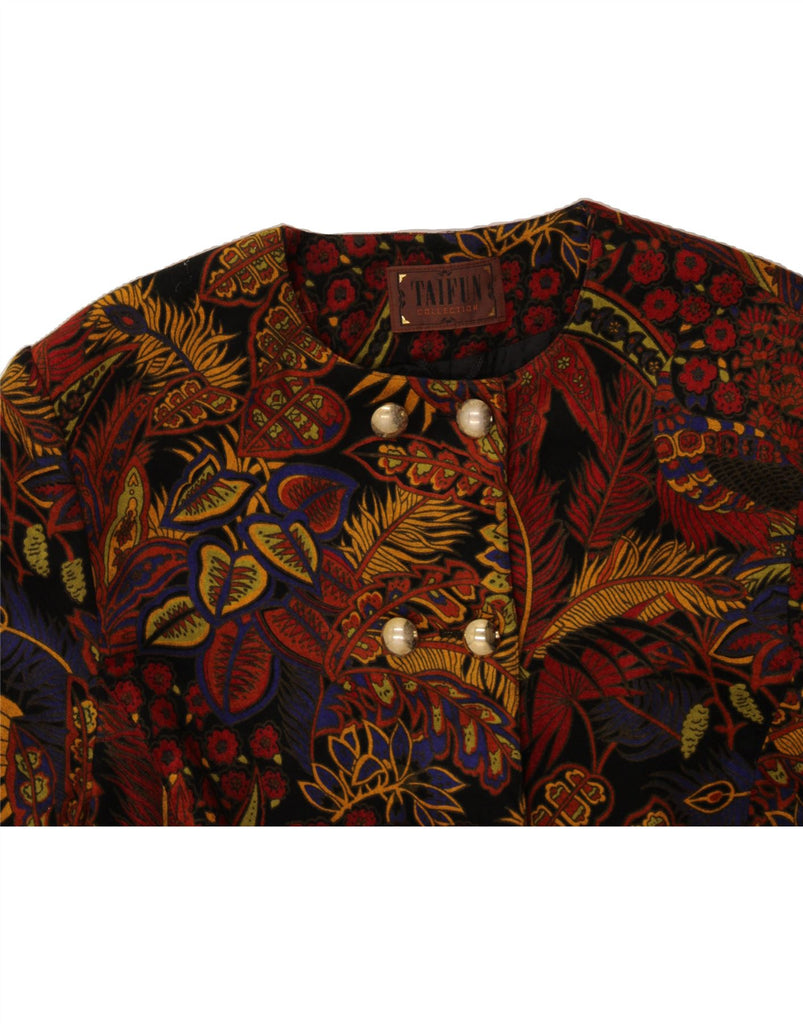 TAIFUN Womens Crop Blazer Jacket UK 14 Medium Multicoloured Floral Vintage Taifun and Second-Hand Taifun from Messina Hembry 
