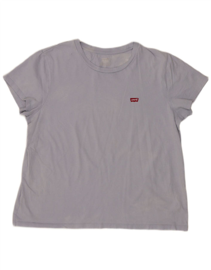 Levi's Womens T-Shirt Top UK 16 Large Blue Cotton