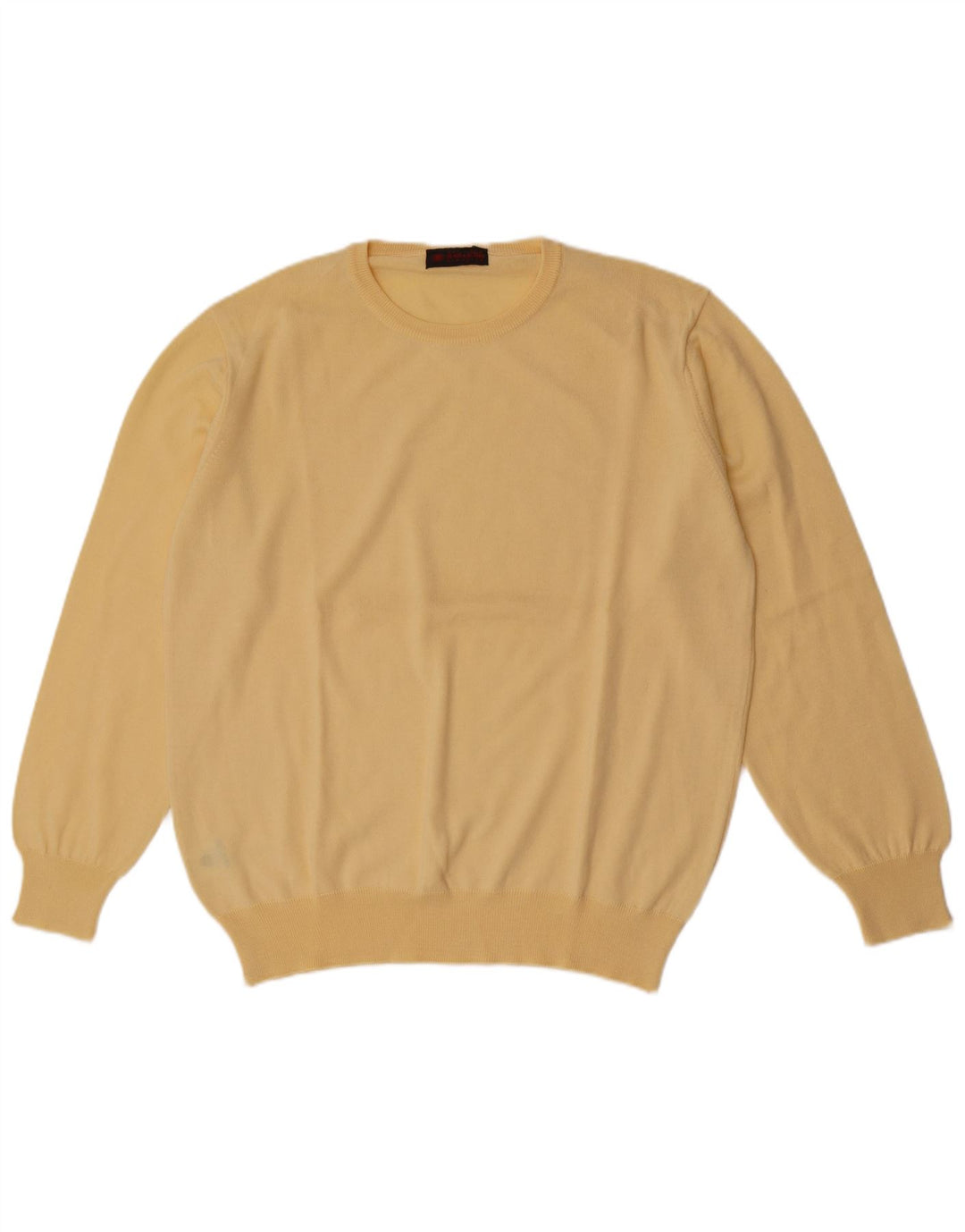Il Granchio Mens Crew Neck Jumper Sweater Large Yellow Virgin Wool
