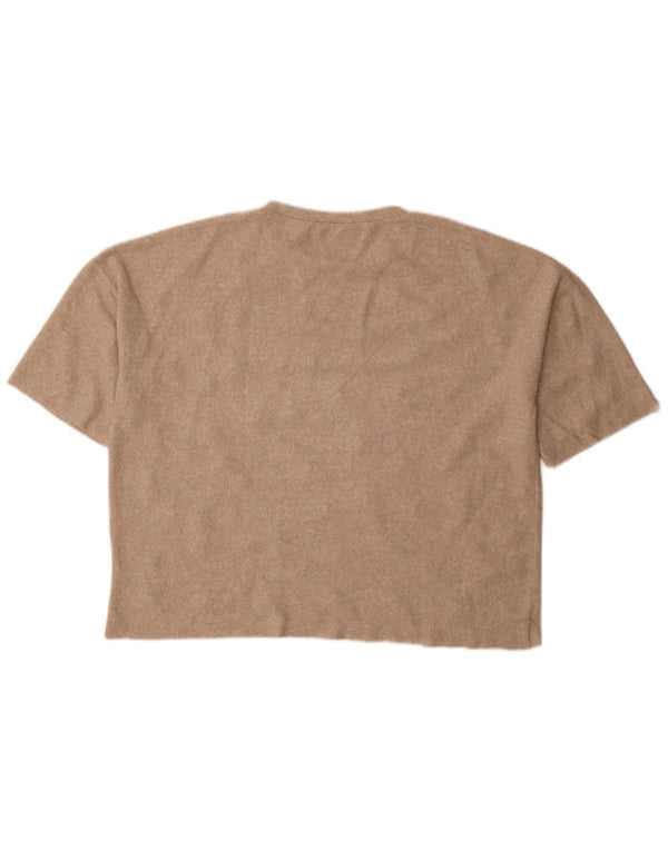 Zara Womens Trafaluc Oversized T-Shirt Top UK 10 Small Beige
