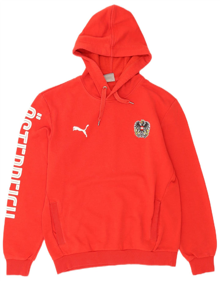 Puma Mens Graphic Hoodie Jumper Medium Red